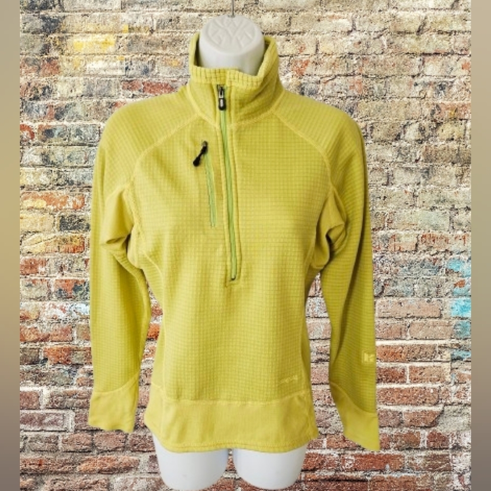 Patagonia Women’s Small Yellow Grid Fleece Quarter Zip Pullover Lightweight